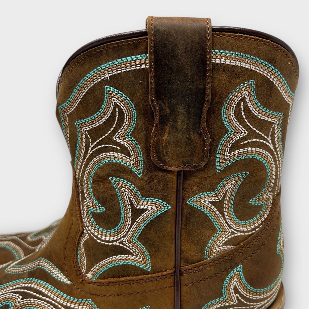 Buck & Brana Regina Napa Camel Embroidered Leather Western Ankle Boot Size 6 NEW - Picture 12 of 13
